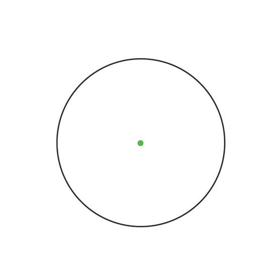 Crisp 2 MOA green dot reticle.